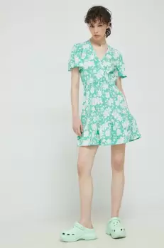 Billabong rochie culoarea verde, mini, evazati imagine