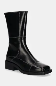 Billi Bi cizme de piele femei, culoarea negru, cu toc plat, A7241 imagine