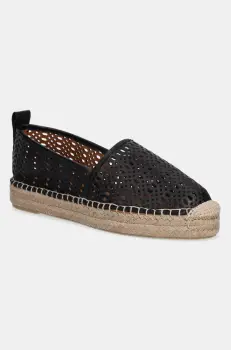Billi Bi espadrile de piele culoarea negru, cu platforma, A8602 imagine