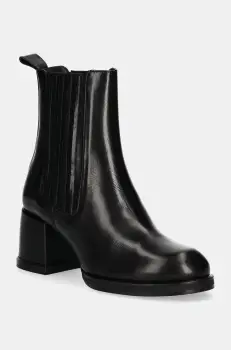 Billi Bi ghete chelsea de piele femei, culoarea negru, cu toc drept, A7300 imagine