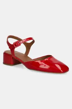 Billi Bi pantofi de piele culoarea rosu, cu toc drept, cu toc deschis, A8064 imagine