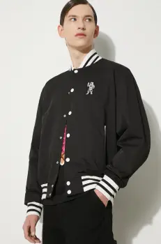 Billionaire Boys Club geaca bomber Arch Logo Lightweight Varsity barbati, culoarea negru, de tranzitie, B24201 imagine