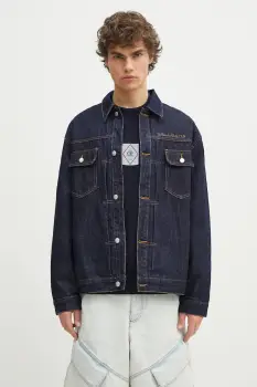 Billionaire Boys Club geaca din denim Script Logo Denim Jacket culoarea bleumarin, de tranzitie, oversize, B25107 imagine