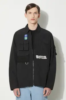 Billionaire Boys Club geaca Multi Pocket Overshirt barbati, culoarea negru, de tranzitie, B24239 imagine