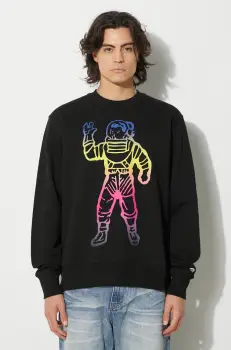 Billionaire Boys Club hanorac de bumbac Standing Astro Crewneck barbati, culoarea negru, cu imprimeu, B24228 imagine
