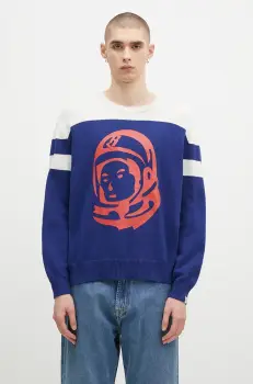 Billionaire Boys Club pulover din amestec de casmir Astro Knitted Crewneck culoarea albastru marin, B24325 imagine