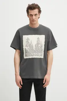 Billionaire Boys Club tricou din bumbac Wilderness T-shirt culoarea gri, cu imprimeu, B25159 imagine