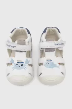 Biomecanics sandale din piele pentru copii culoarea alb imagine