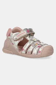 Biomecanics sandale din piele pentru copii culoarea argintiu, 252103 imagine