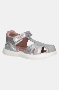 Biomecanics sandale din piele pentru copii culoarea argintiu, 252230 imagine