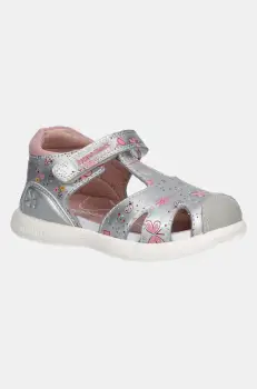 Biomecanics sandale din piele pentru copii culoarea argintiu, 252230 imagine