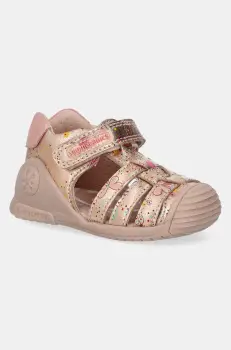 Biomecanics sandale din piele pentru copii culoarea auriu, 252103 imagine