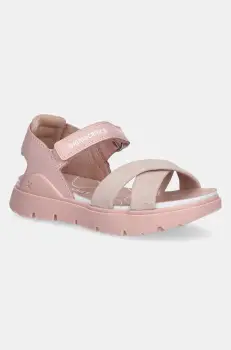 Biomecanics sandale din piele pentru copii culoarea roz, 252226 imagine