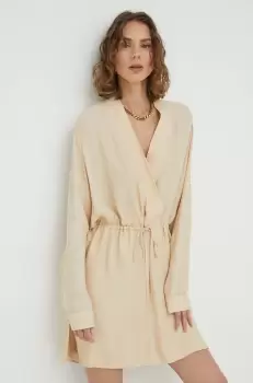 Birgitte Herskind rochie culoarea bej, mini, drept imagine