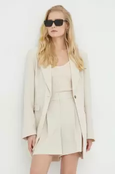 Birgitte Herskind sacou culoarea bej, un singur rand de nasturi, neted imagine