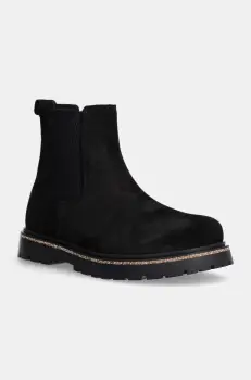 Birkenstock botine din piele intoarsa Highwood Slip On Mid femei, culoarea negru, cu toc plat, 1028187 imagine