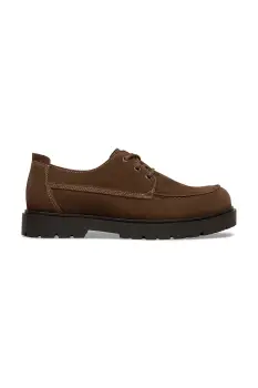 Birkenstock pantofi de piele intoarsa Highwood Moc Lace Low imagine