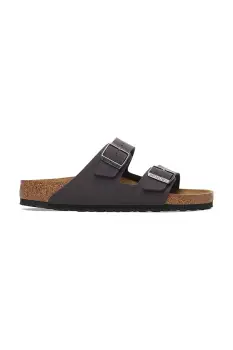 Birkenstock papuci Arizona Birkibuc femei, imitatie de piele nubuc, culoarea maro, 1029162 imagine