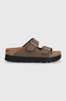 Birkenstock papuci Arizona Platform Flex femei, culoarea maro, cu platforma, 1027417 imagine
