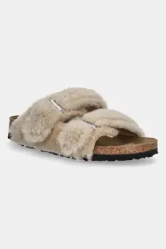 Birkenstock papuci de casa Arizona Shearling Upper culoarea bej, 1030275 imagine