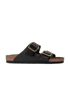 Birkenstock papuci de piele Arizona Bold Gap barbati, culoarea negru, 1022604 imagine