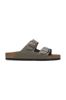 Birkenstock papuci de piele Arizona femei, culoarea verde, 1029155 imagine