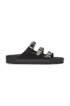 Birkenstock papuci de piele Florida D-Buckle Exq culoarea negru, 1029385 imagine