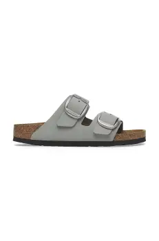 Birkenstock papuci din nubuc Arizona Big Buckle femei, culoarea gri, 1029291 imagine
