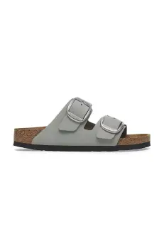 Birkenstock papuci din nubuc Arizona Big Buckle femei, culoarea gri, 1029311 imagine