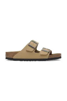 Birkenstock papuci din nubuc Arizona Birkibuc culoarea bej, 1029170 imagine