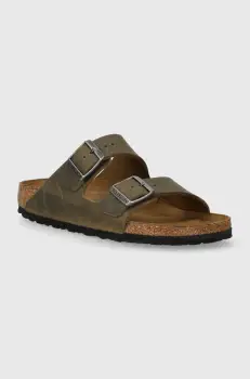 Birkenstock papuci din nubuc Arizona culoarea verde, 1027039 imagine