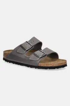 Birkenstock papuci din nubuc Arizona femei, culoarea gri, 1027026 imagine