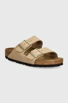 Birkenstock papuci din nubuc Arizona SFB culoarea bej, 1019013 imagine