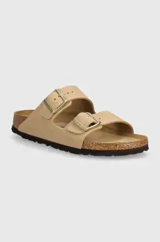 Birkenstock papuci din nubuc Arizona SFB culoarea bej, 1019016 imagine