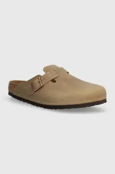 Birkenstock papuci din nubuc Boston SFB culoarea bej, 1018147 imagine