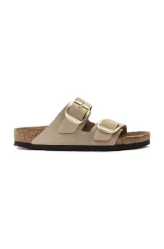 Birkenstock papuci din piele Arizona Big Buckle femei, culoarea bej, 1024064 imagine