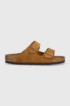 Birkenstock papuci din piele Arizona femei, culoarea maro, 1027082 imagine