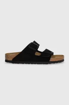 Birkenstock papuci din piele Arizona femei, culoarea negru, 1027164 imagine
