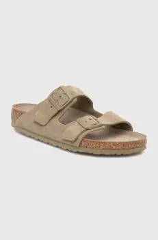 Birkenstock papuci din piele Arizona SFB femei, culoarea verde, 1019045 imagine