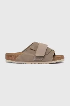 Birkenstock papuci din piele barbati, culoarea bej 1015572 imagine