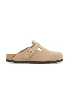 Birkenstock papuci din piele Boston culoarea bej, 1030855 imagine