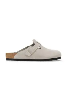 Birkenstock papuci din piele Boston Varsity culoarea gri, 1030615 imagine