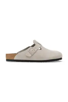 Birkenstock papuci din piele Boston Varsity culoarea gri, 1030622 imagine