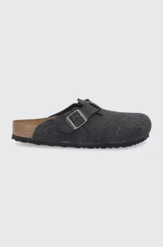 Birkenstock Papuci din piele culoarea albastru marin imagine