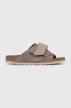 Birkenstock papuci din piele femei, culoarea gri 1015573 imagine