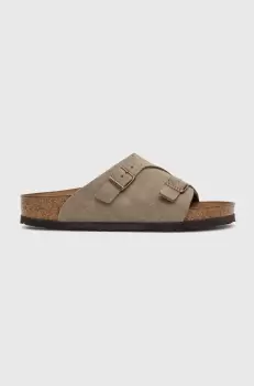 Birkenstock papuci din piele femei, culoarea gri 50463 imagine
