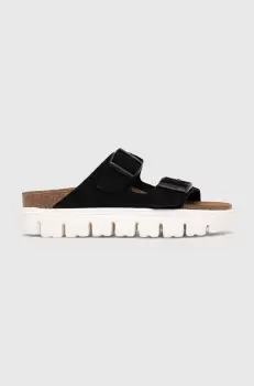 Birkenstock papuci din piele femei, culoarea negru, cu platforma imagine
