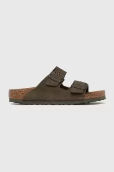 Birkenstock papuci din piele femei, culoarea verde 1025720 imagine