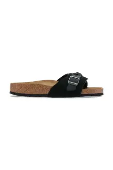 Birkenstock papuci din piele Oita Braided culoarea negru, 1030549 imagine