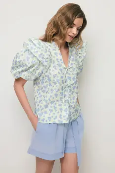 BIZUU bluza cu volane pentru femei, din bumbac ALIANNA imagine